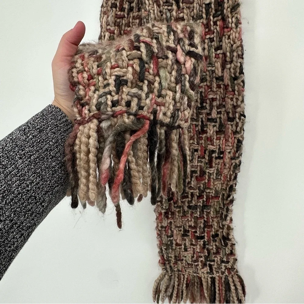 Manos del Uruguay‎ Wool + Silk Woven Scarf with Fringe Multicolor Stunning